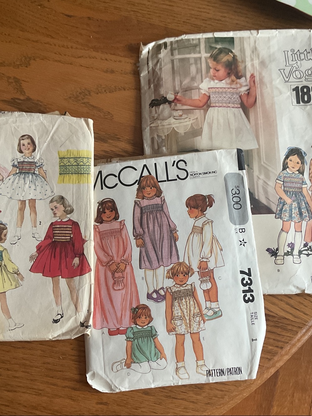 Three Vintage Girls' Smocked Dress Patterns